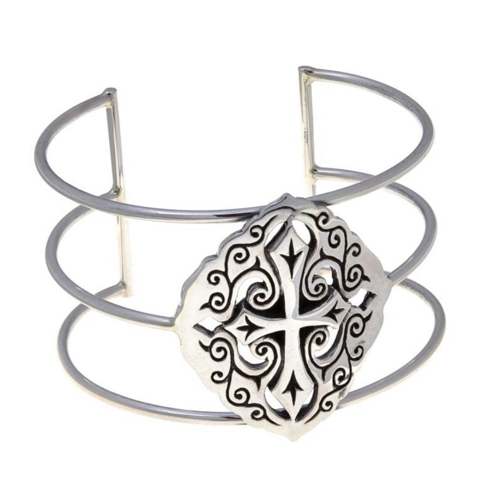KING BABY SS Open Space Cross Cuff Bracelet